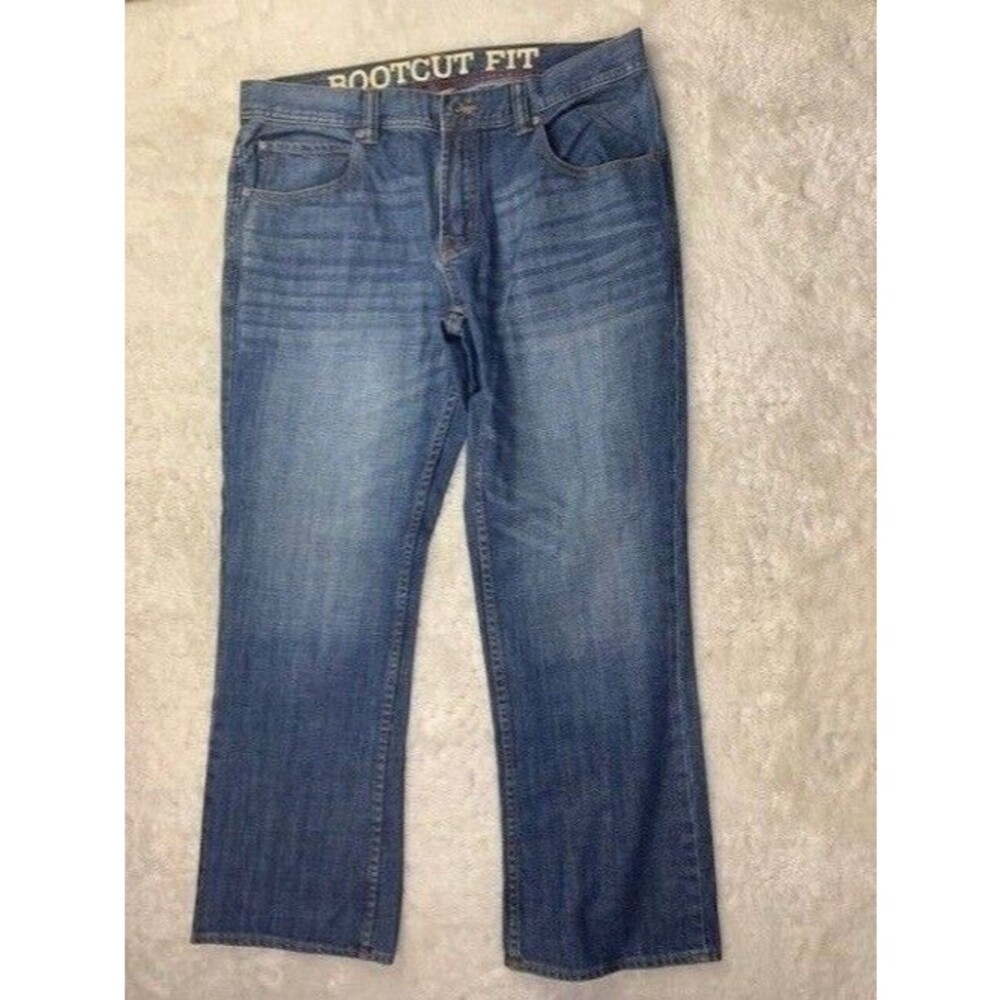 Maine New England Size 36s Mens Jeans Bootcut 36x29 Cotton Med Wash